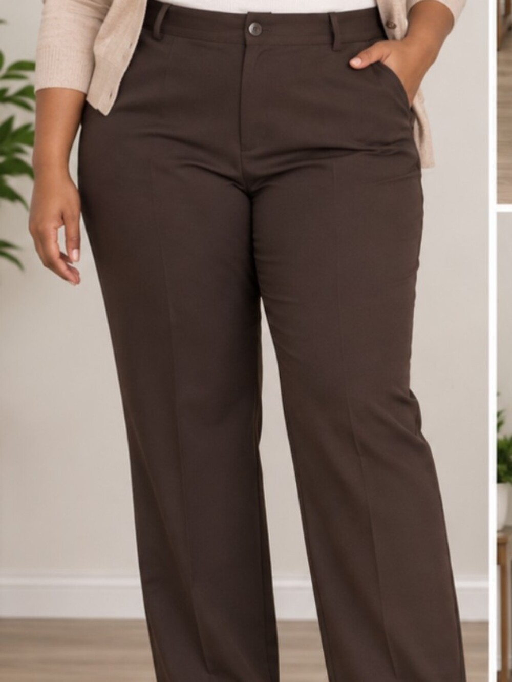 Fashion Bug Brown Women's Dress Pants - Straight Leg 16